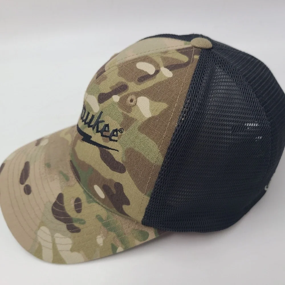 Milwaukee Tools Hat Snapback Trucker Mesh Camo Green Brown Black Casual Logo Men